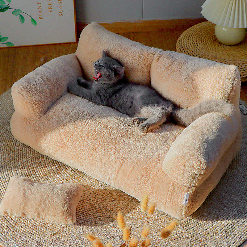 Cozy Gray Cat Sofa Bed
