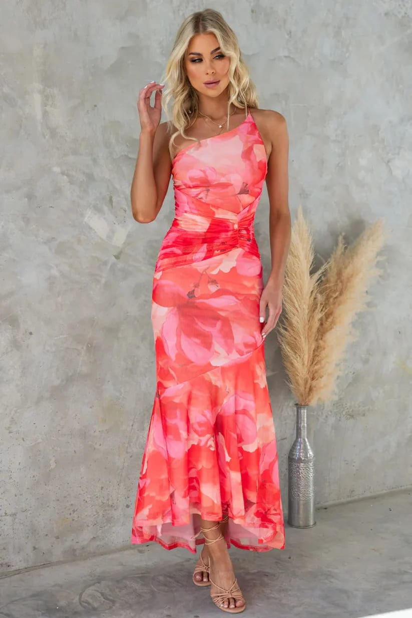 Amelia™ | Watercolor Print Floral Long Dress