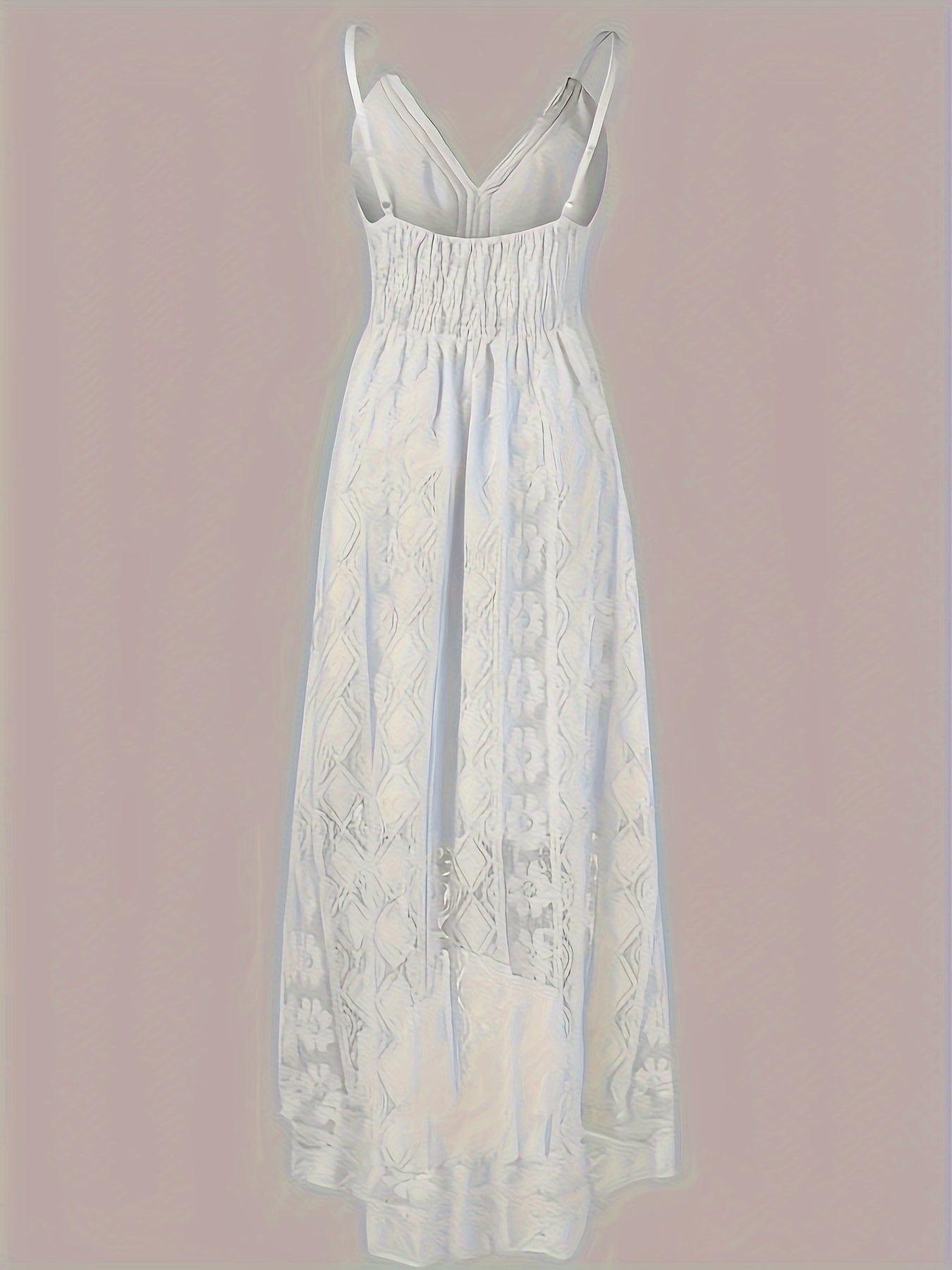 Elegant V-Neck Lace Slingback Maxi Dress