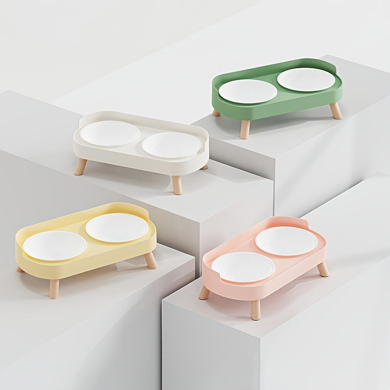 Newly Arrived Elevated Double Bowl Feeder for Cats And Dogs