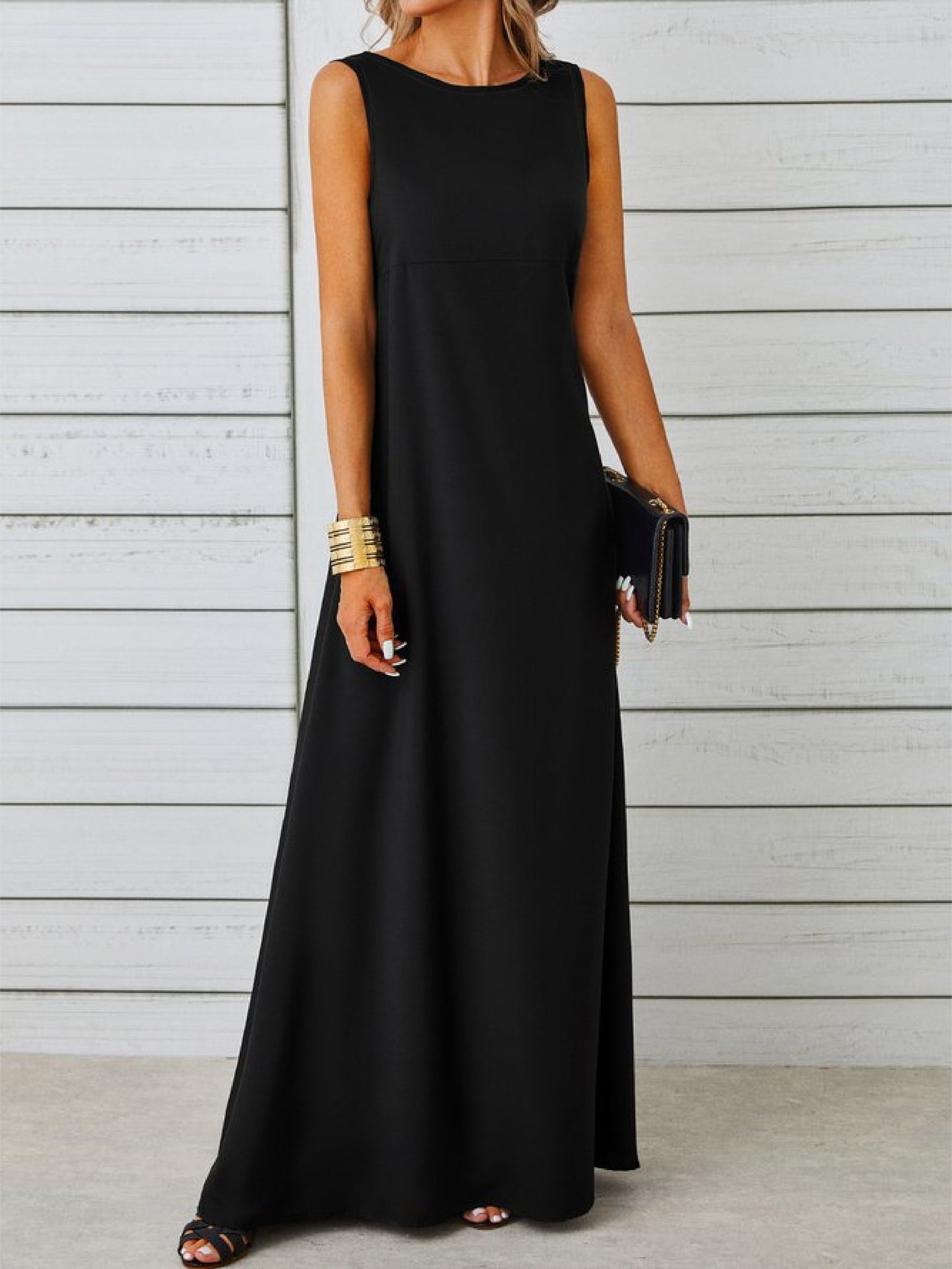 Elegant Sleeveless Jacquard Dress