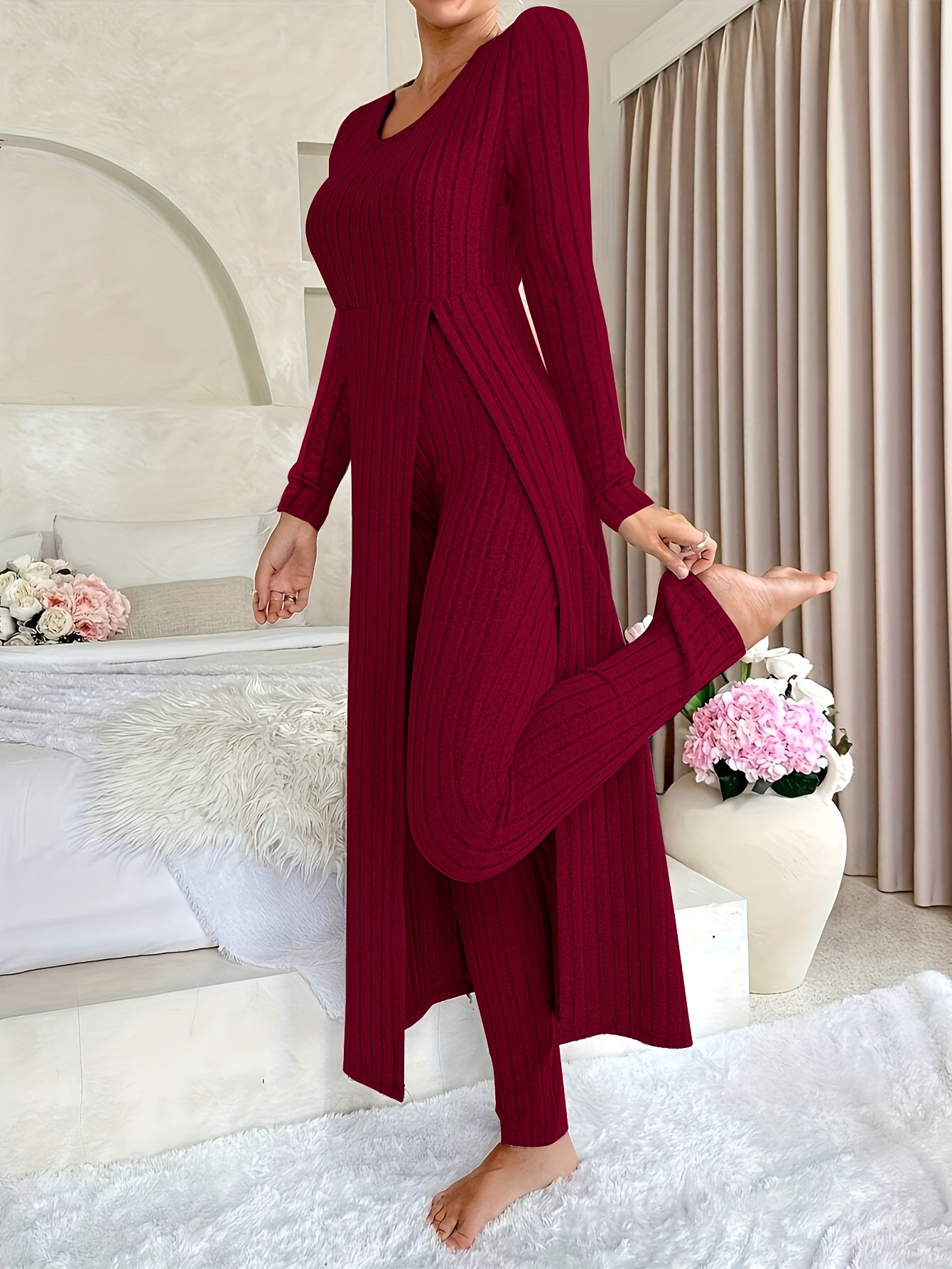 Ribbed Long-sleeved