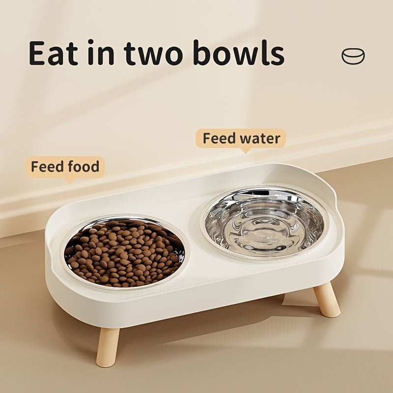 Newly Arrived Elevated Double Bowl Feeder for Cats And Dogs