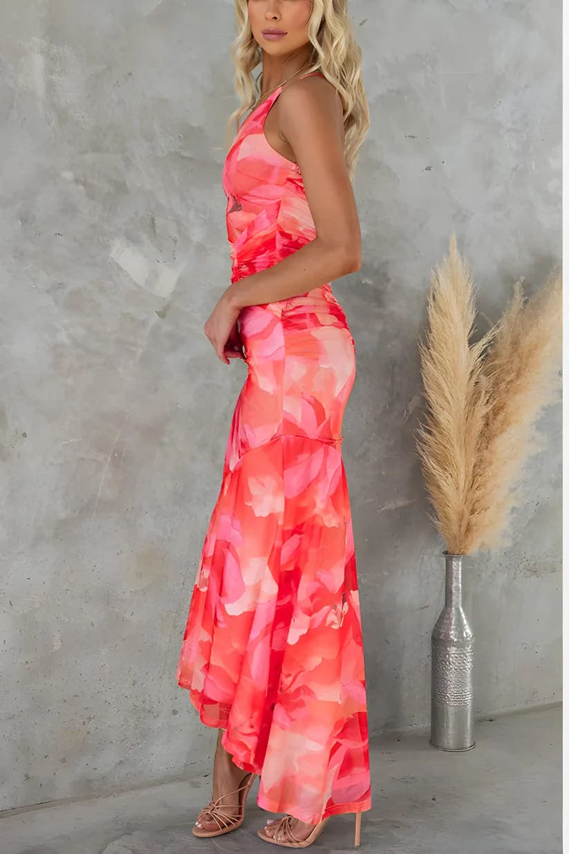 Amelia™ | Watercolor Print Floral Long Dress