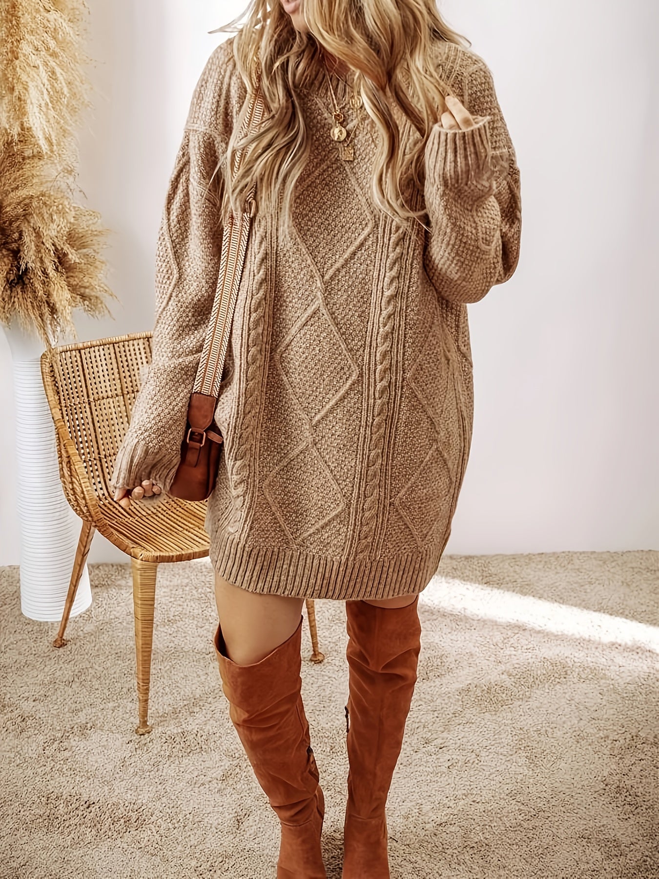 Elegant Beige Twist Dress for Women