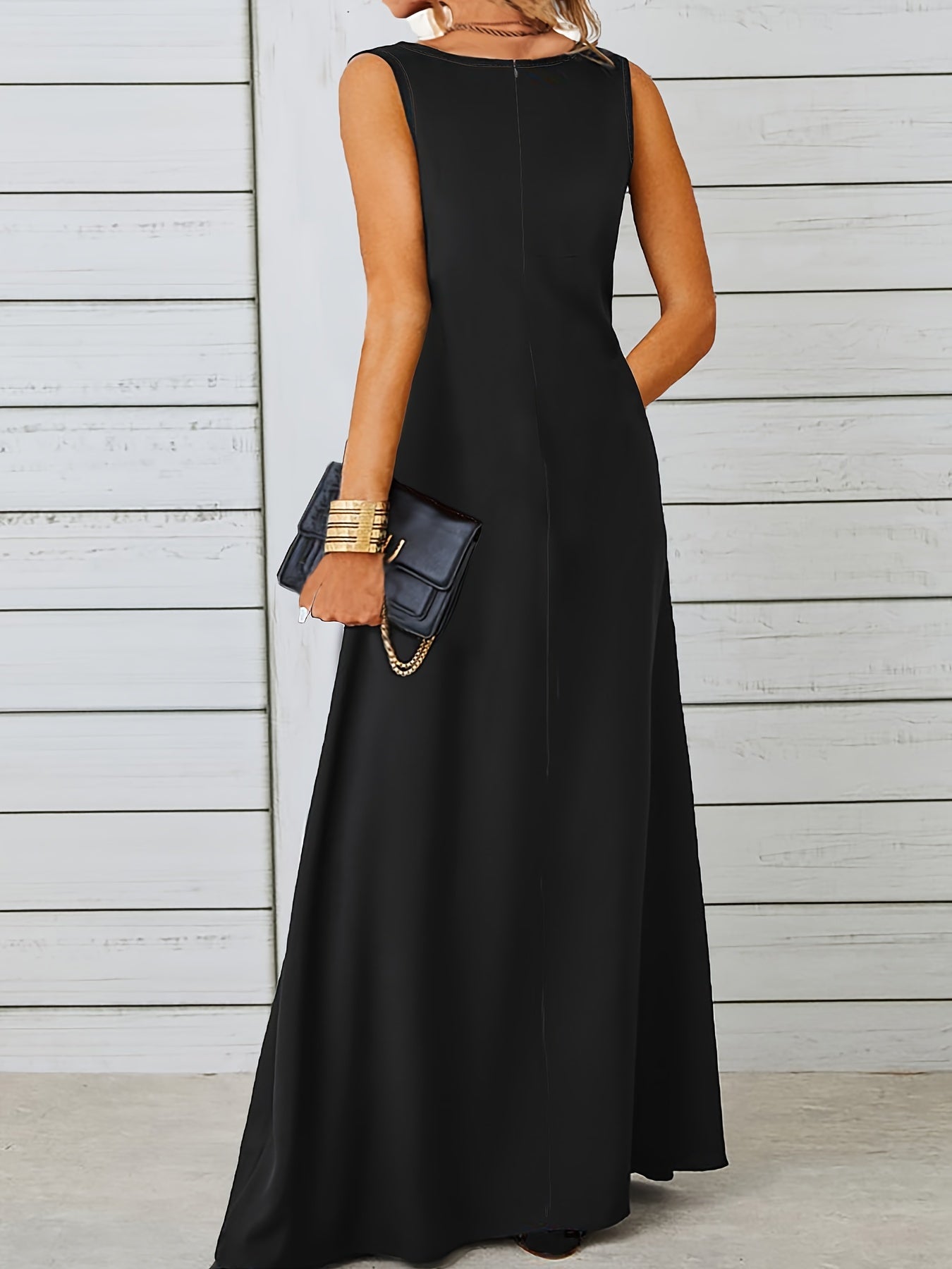 Elegant Sleeveless Jacquard Dress
