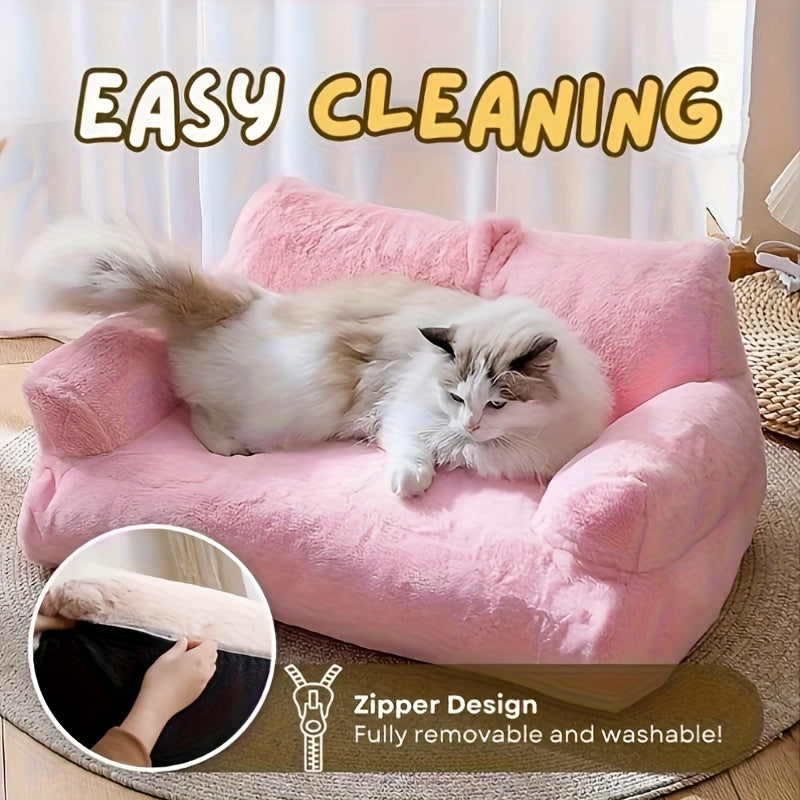Cozy Gray Cat Sofa Bed