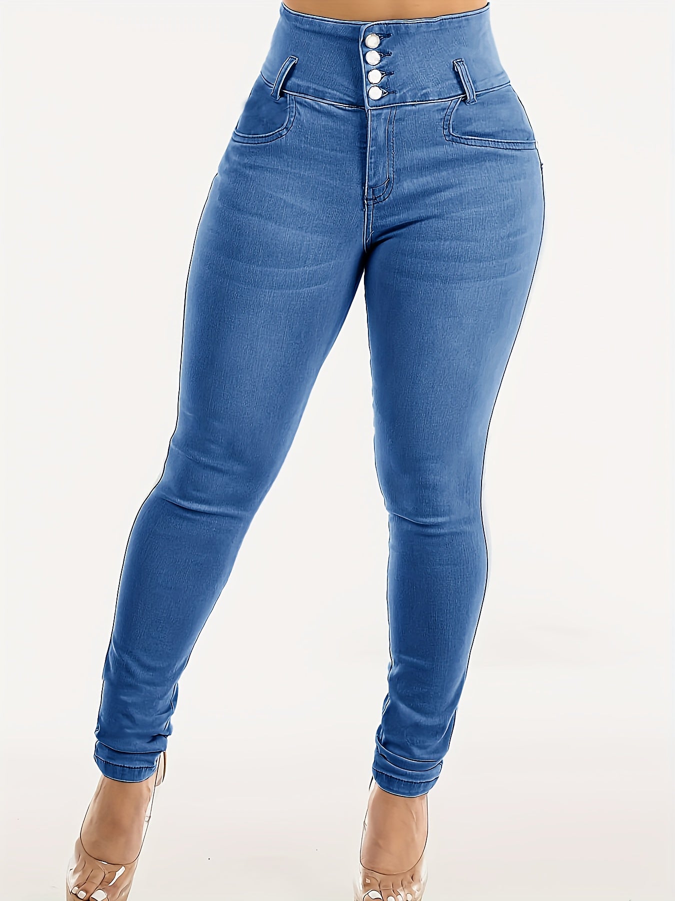 Women'S Fashionable High-Waisted Skinny Jeans