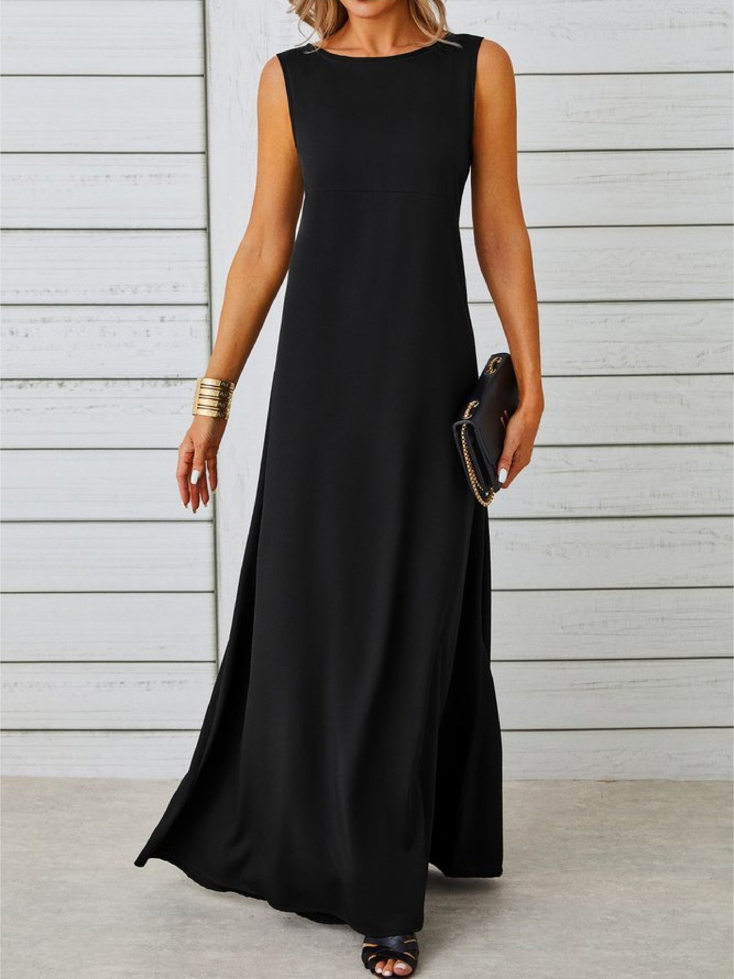 Elegant Sleeveless Jacquard Dress