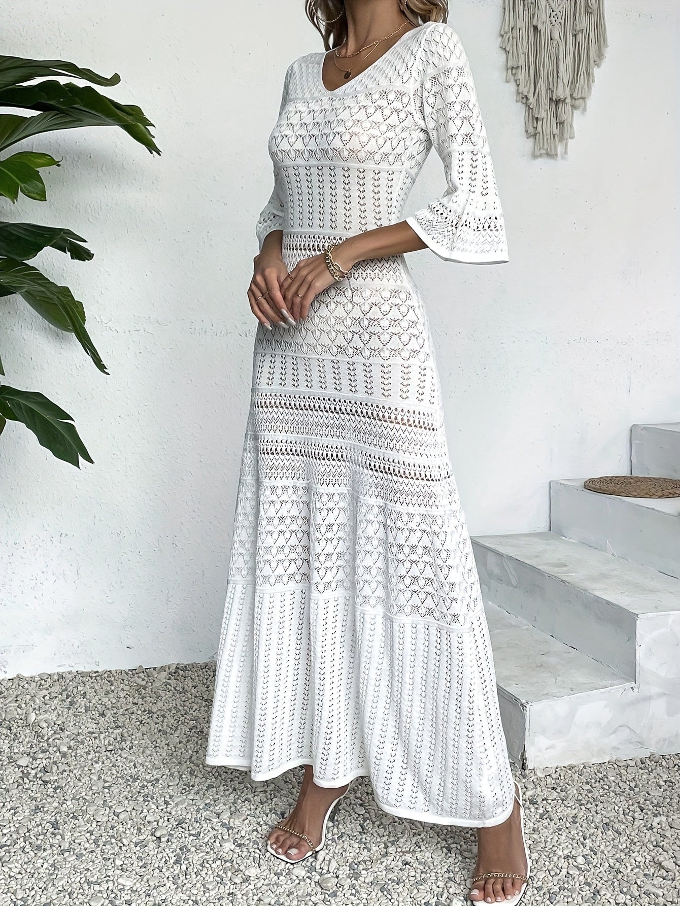 Women's Red Elegant Maxi Dress