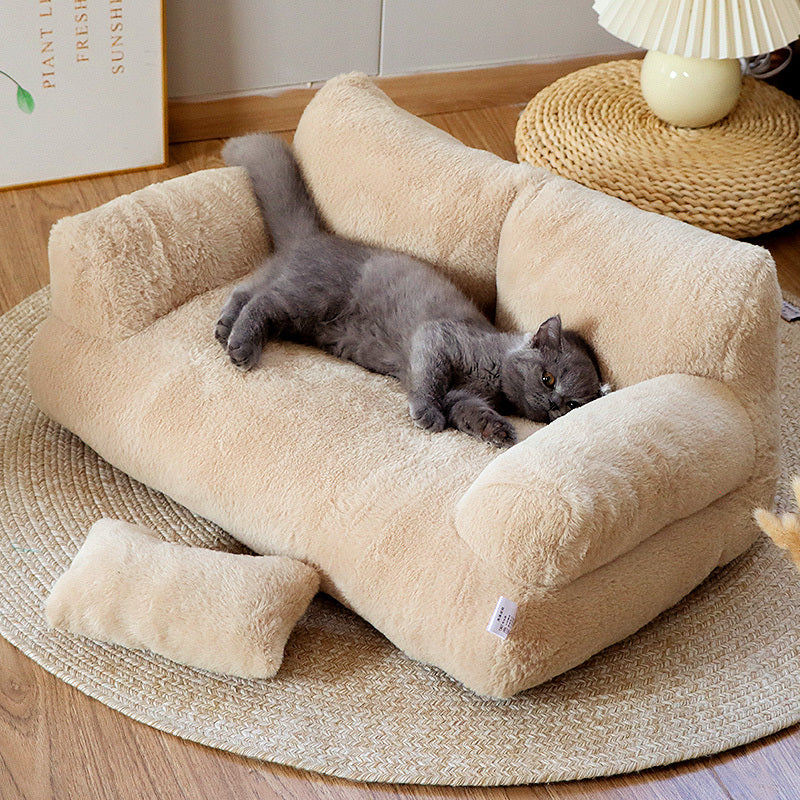Cozy Gray Cat Sofa Bed