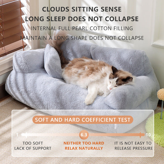 Cozy Gray Cat Sofa Bed