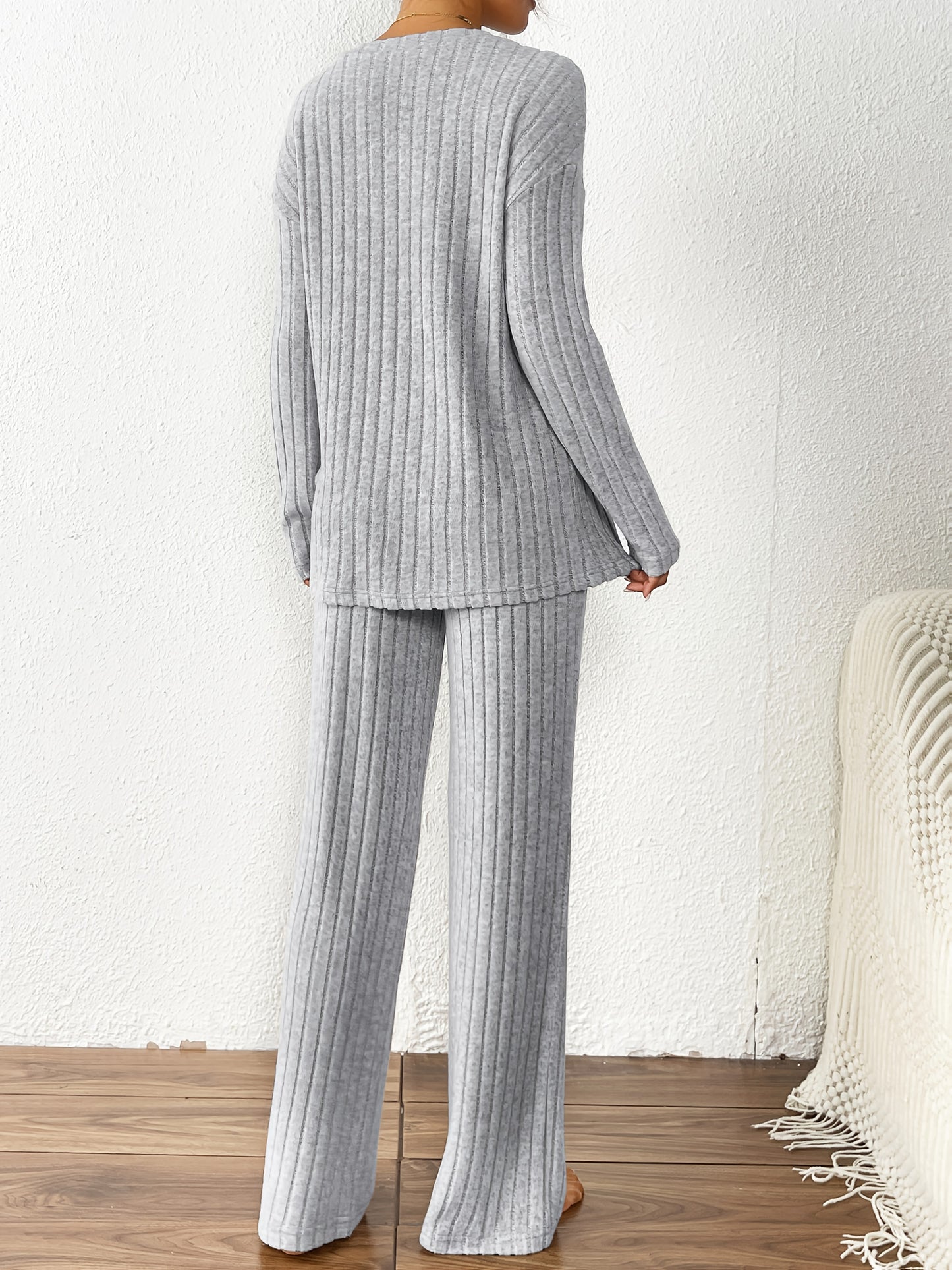 Women'S Casual Ribbed Fleece