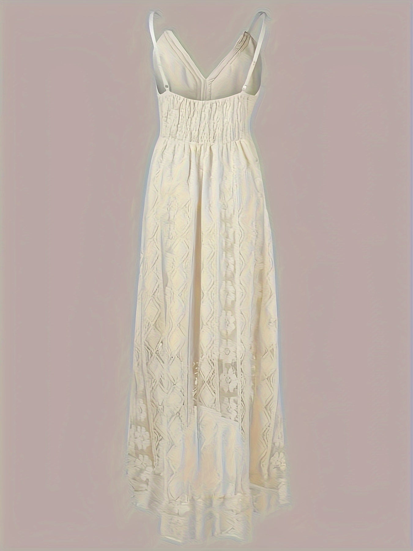 Elegant V-Neck Lace Slingback Maxi Dress