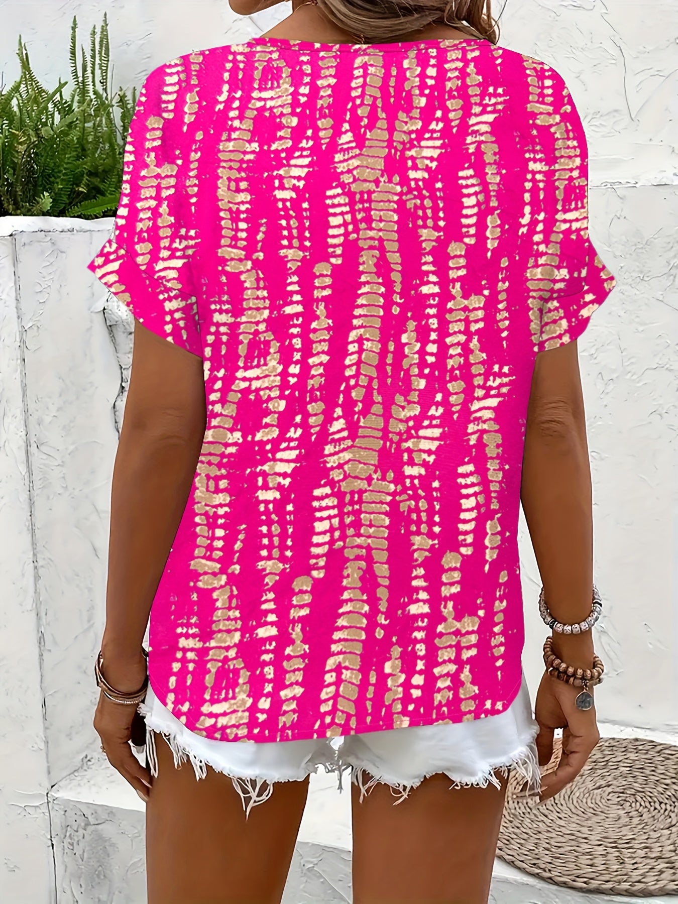 Notchara Print Blouse