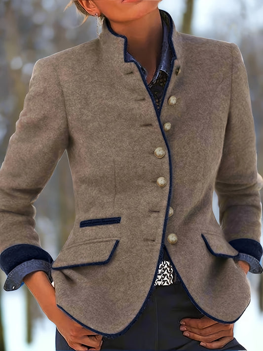 Vintage-Inspired Women'S Long Sleeve Blazer