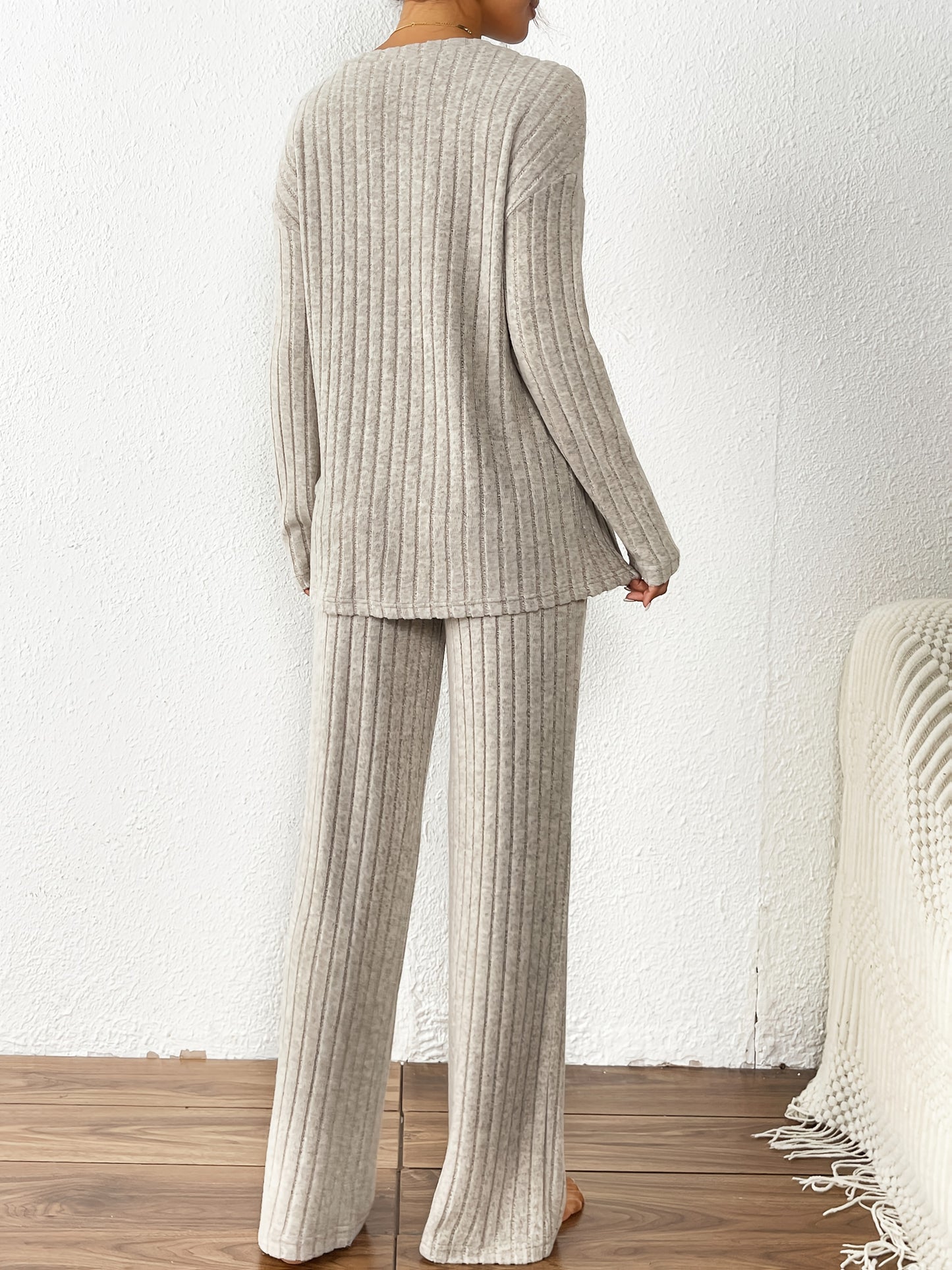 Women'S Casual Ribbed Fleece