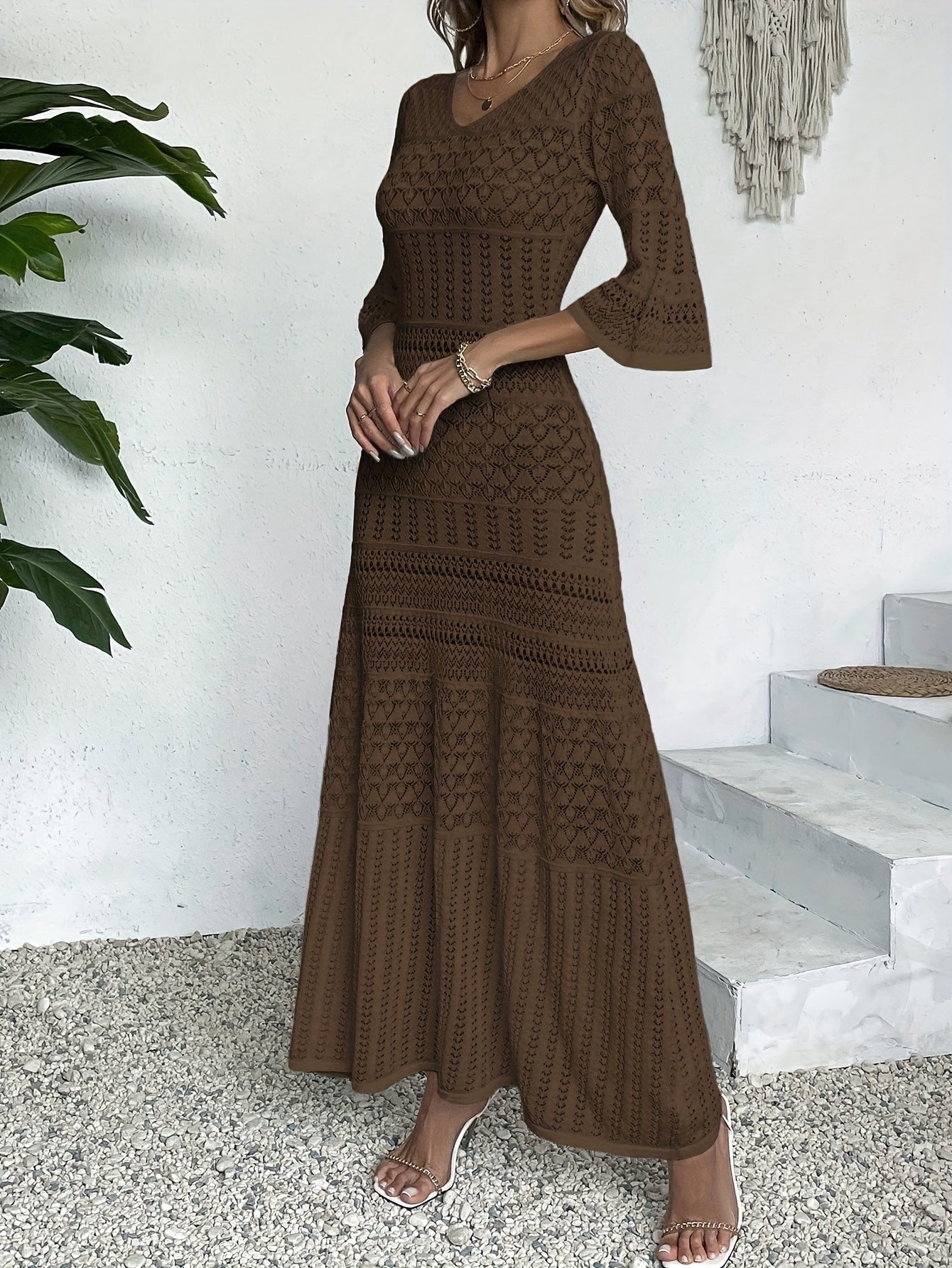 Women's Red Elegant Maxi Dress