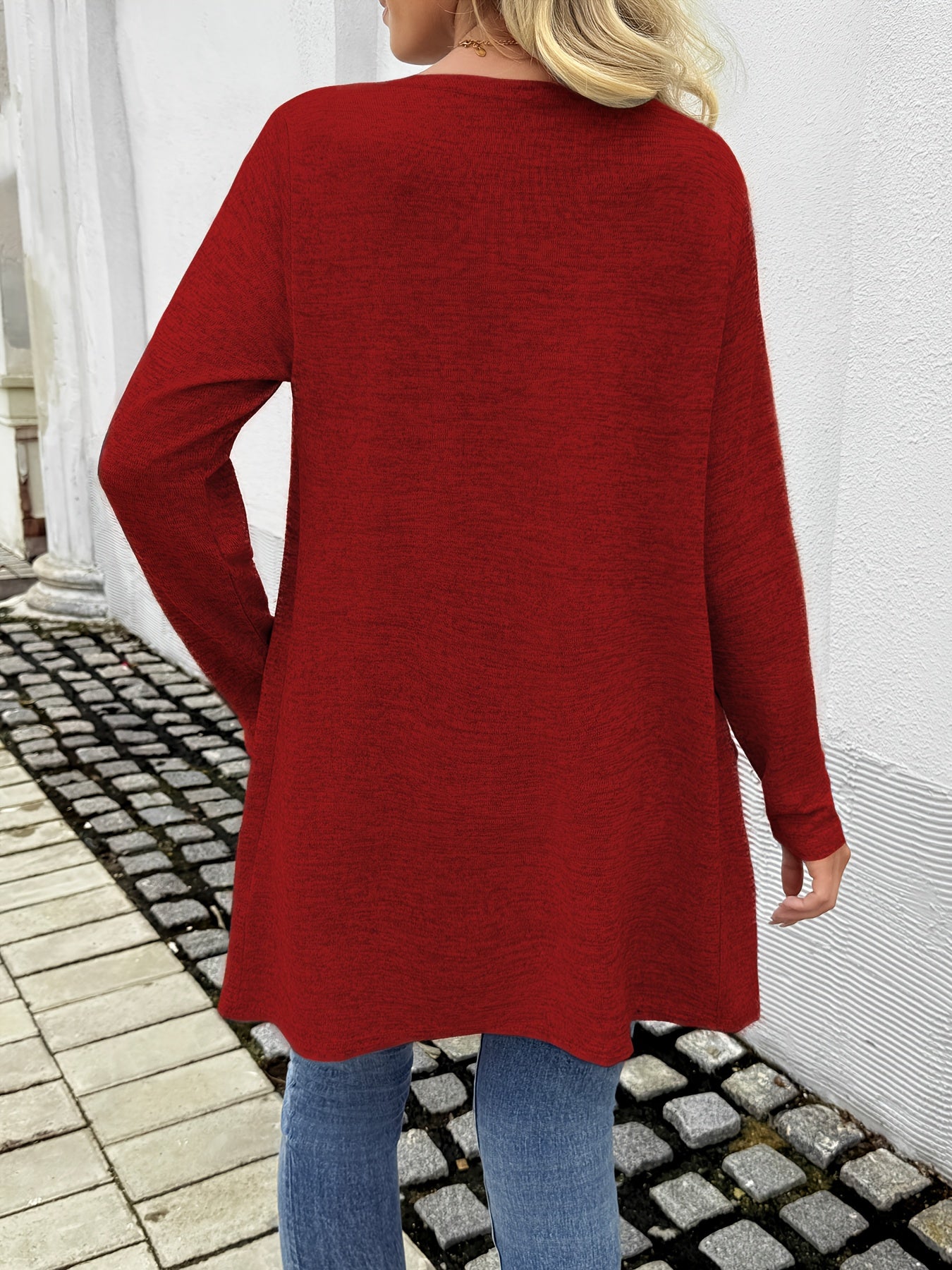 Women's Elegant Stretchy Open-Front Cardigan