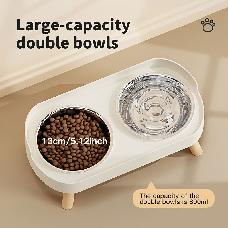 Newly Arrived Elevated Double Bowl Feeder for Cats And Dogs