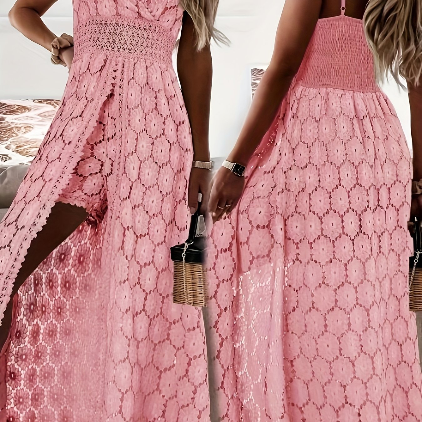 V-Neck Luxe Lace Romper