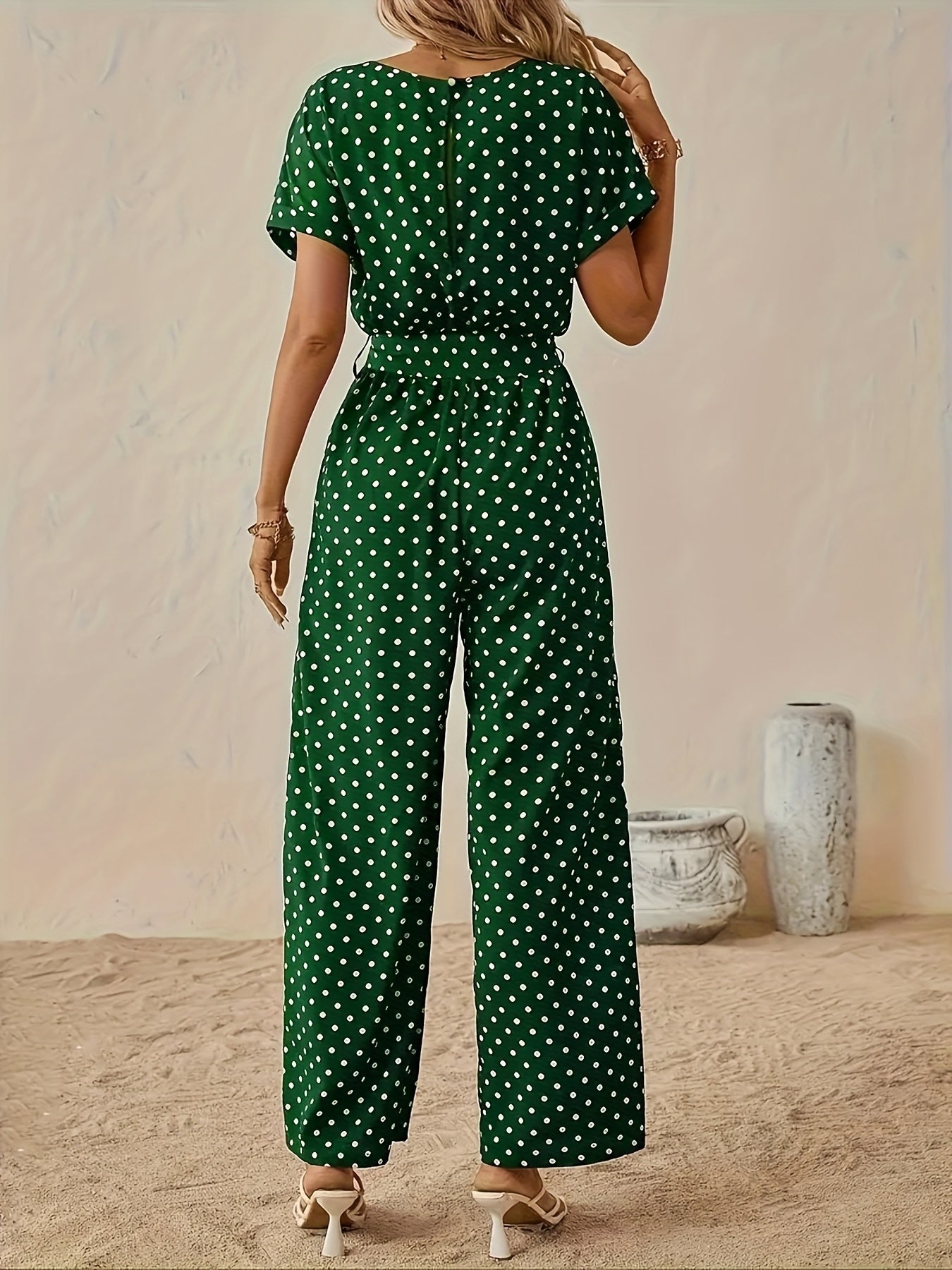 Elegant Off-Shoulder Polka Dot Jumpsuit for Women