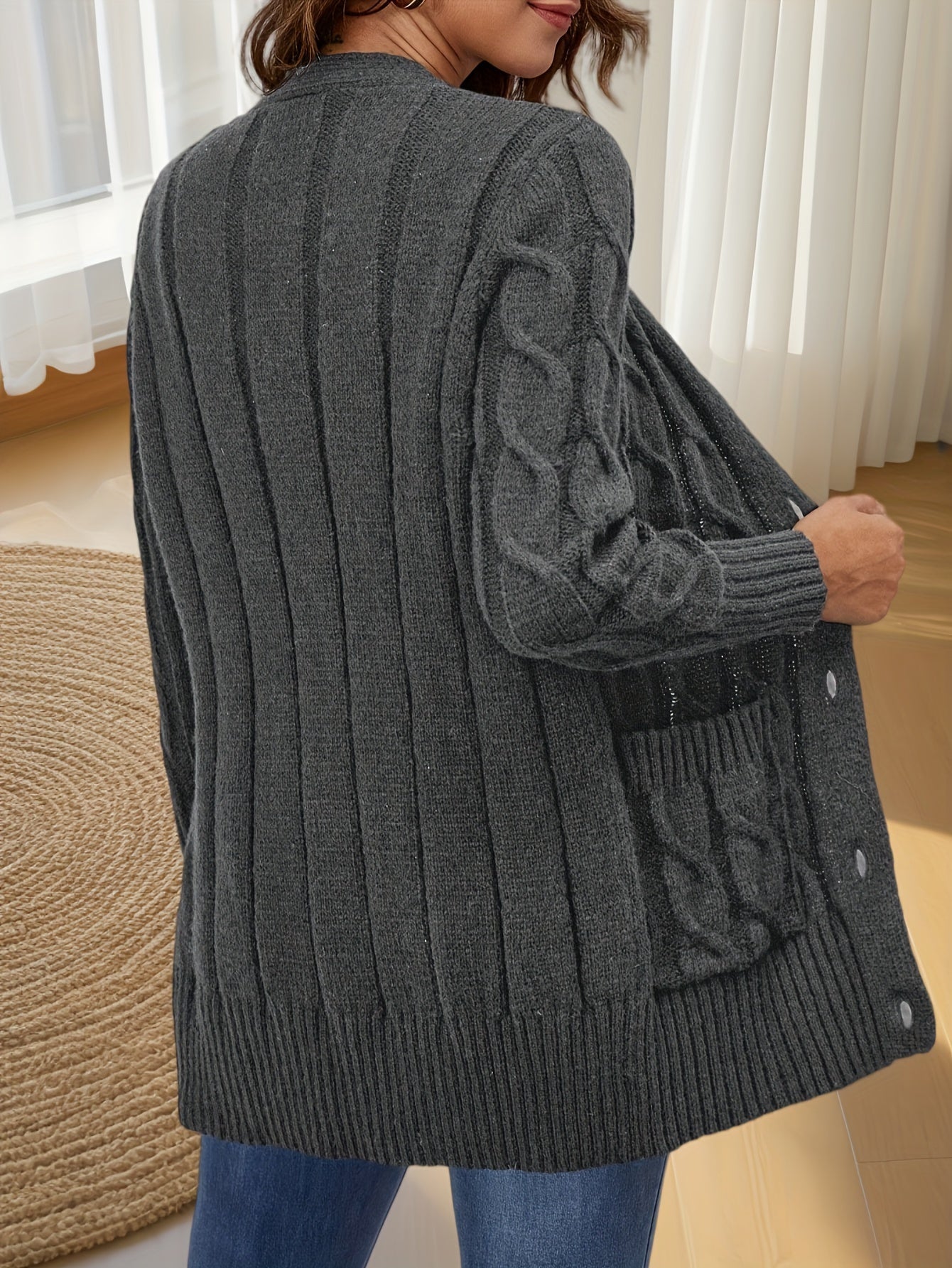 Women's Front Open Cardigan Fashion Button Jacket