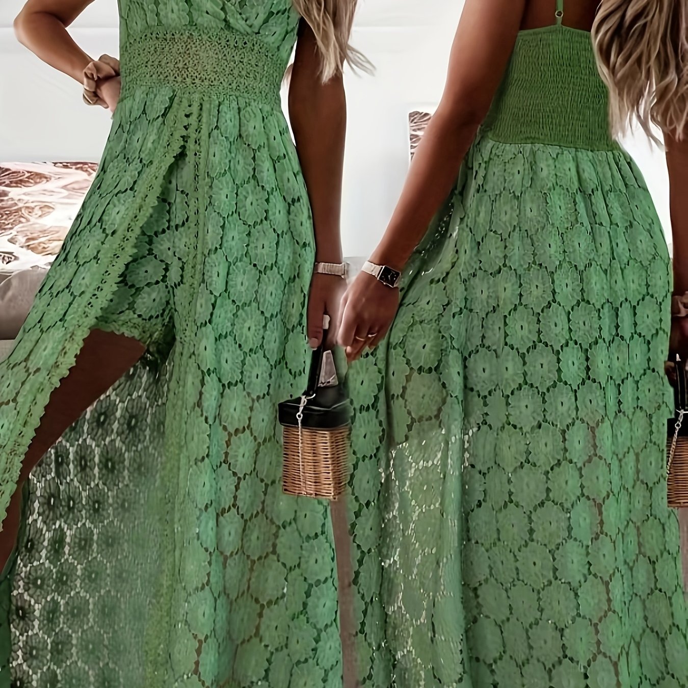 V-Neck Luxe Lace Romper