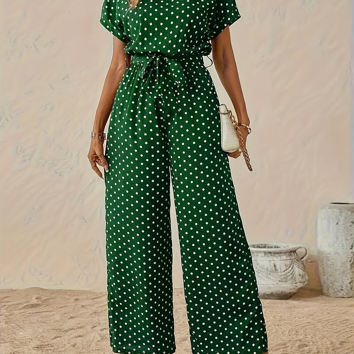 Elegant Off-Shoulder Polka Dot Jumpsuit for Women