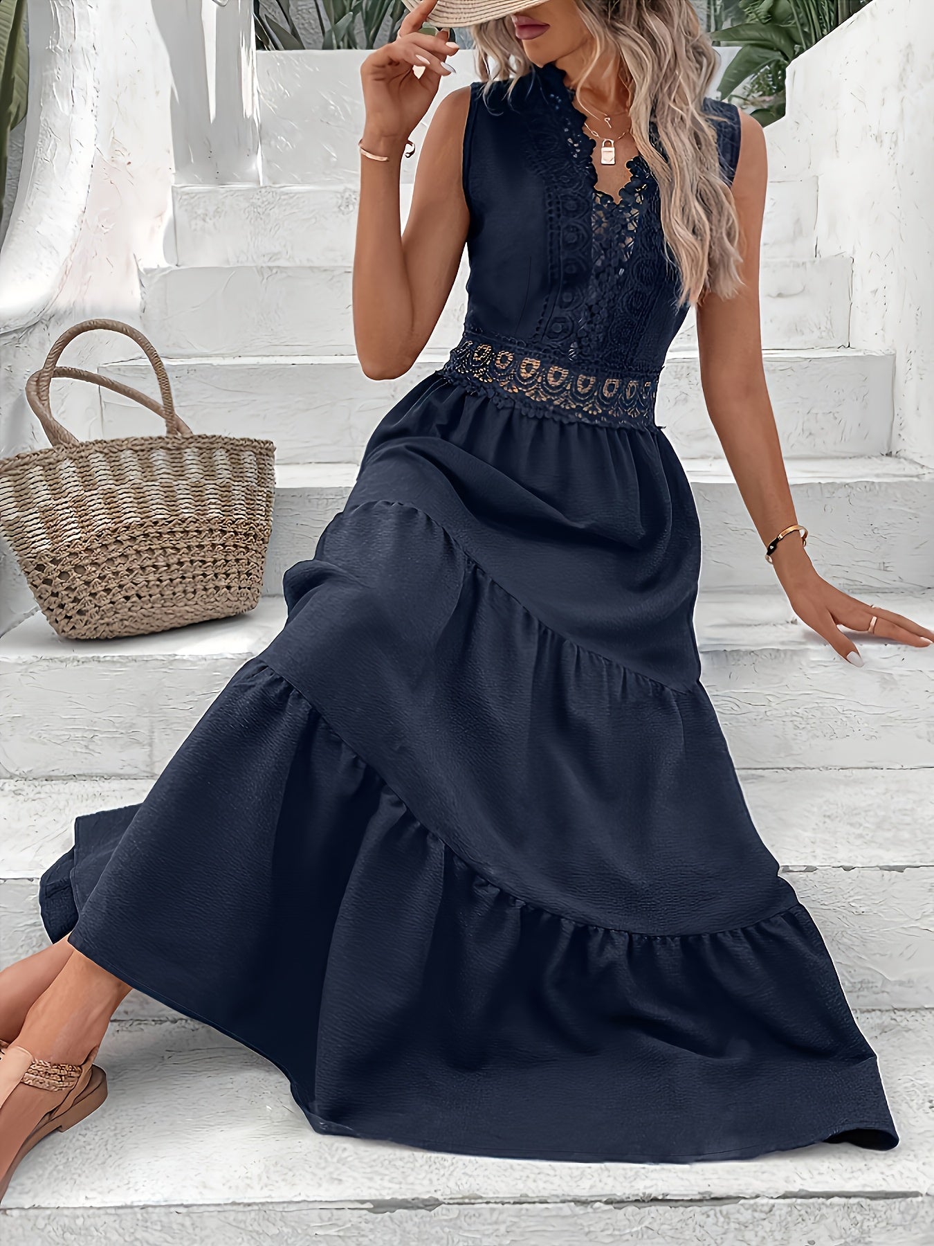 Elegant Lace Hem Dress