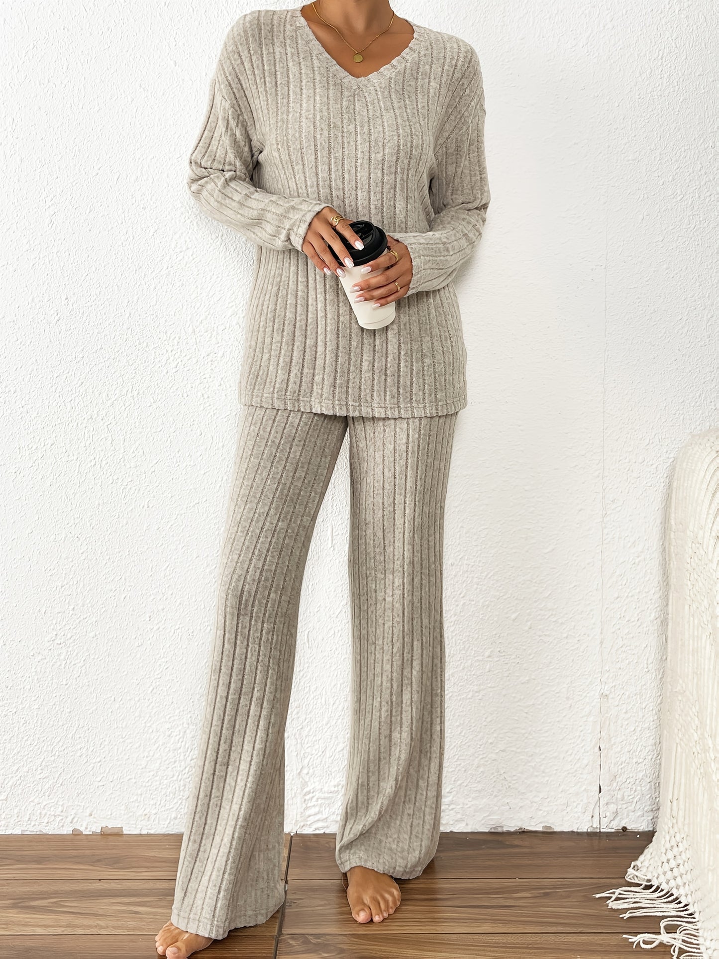 Women'S Casual Ribbed Fleece