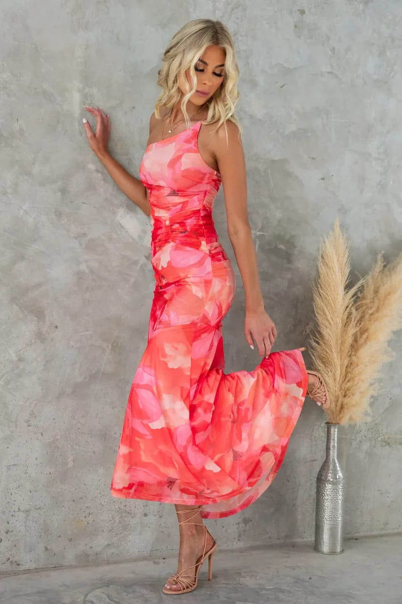 Amelia™ | Watercolor Print Floral Long Dress