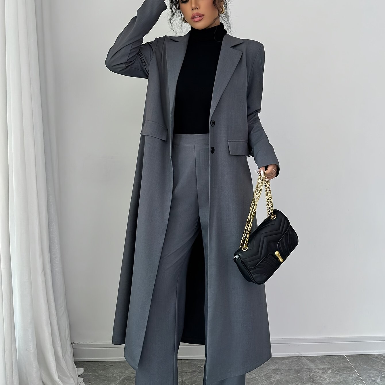 Women'S Minimalist Fashion Long Suit Set