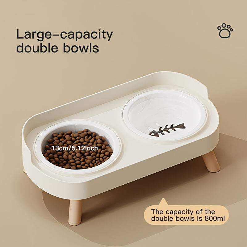 Newly Arrived Elevated Double Bowl Feeder for Cats And Dogs