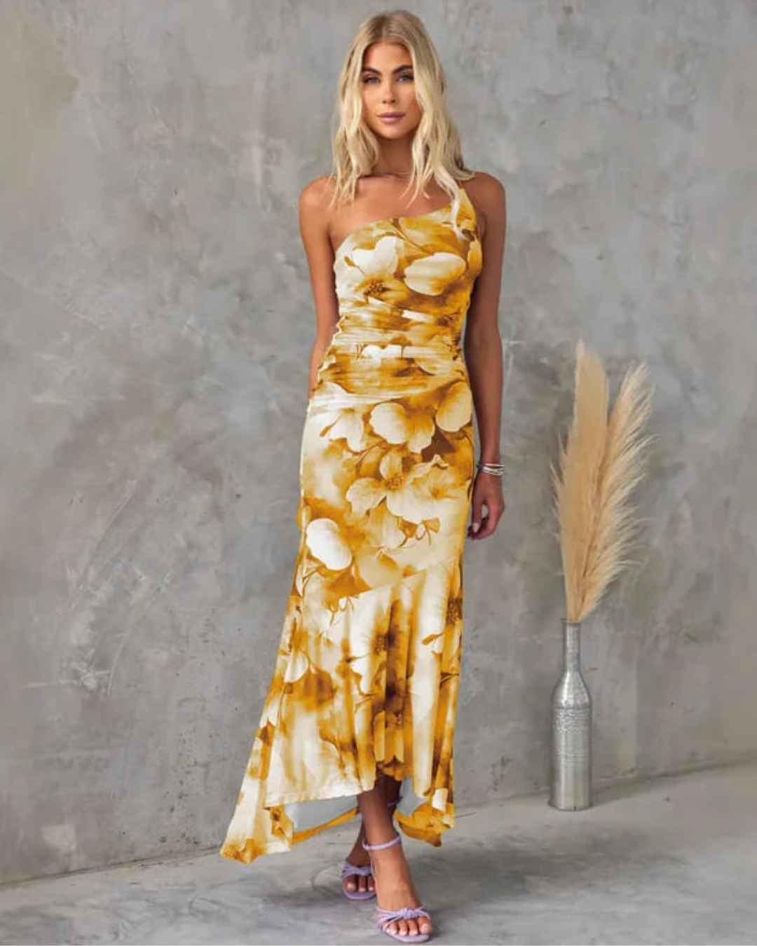 Amelia™ | Watercolor Print Floral Long Dress