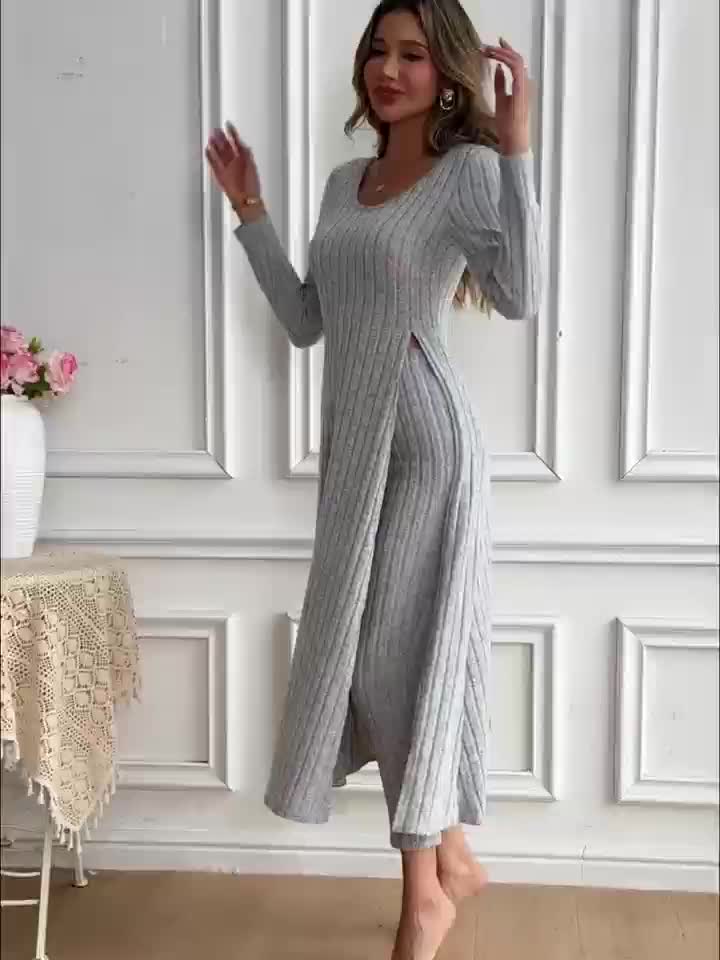 Ribbed Long-sleeved