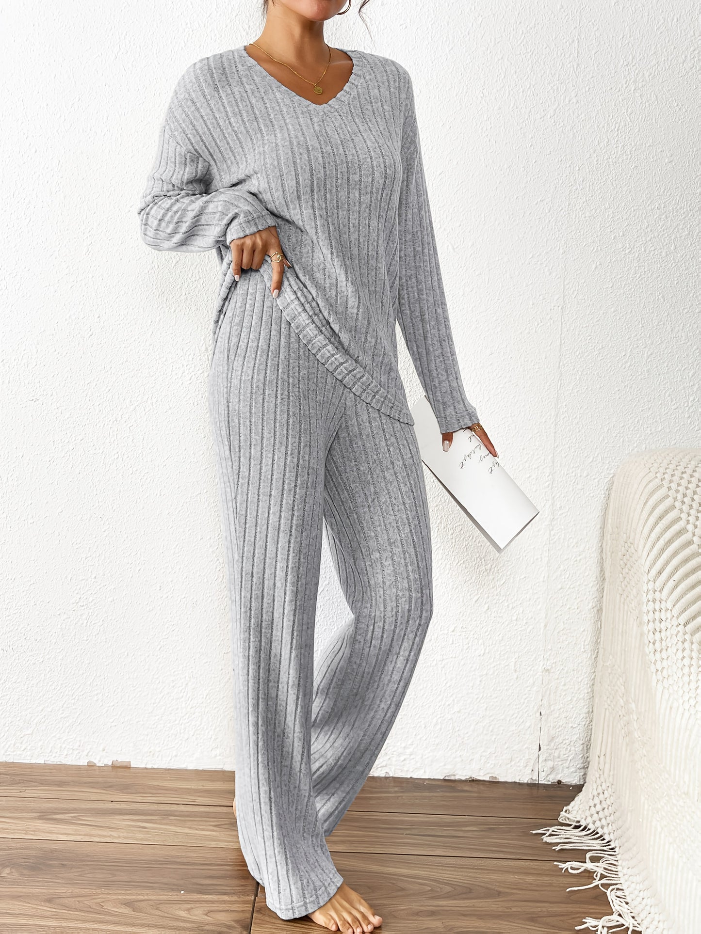 Women'S Casual Ribbed Fleece