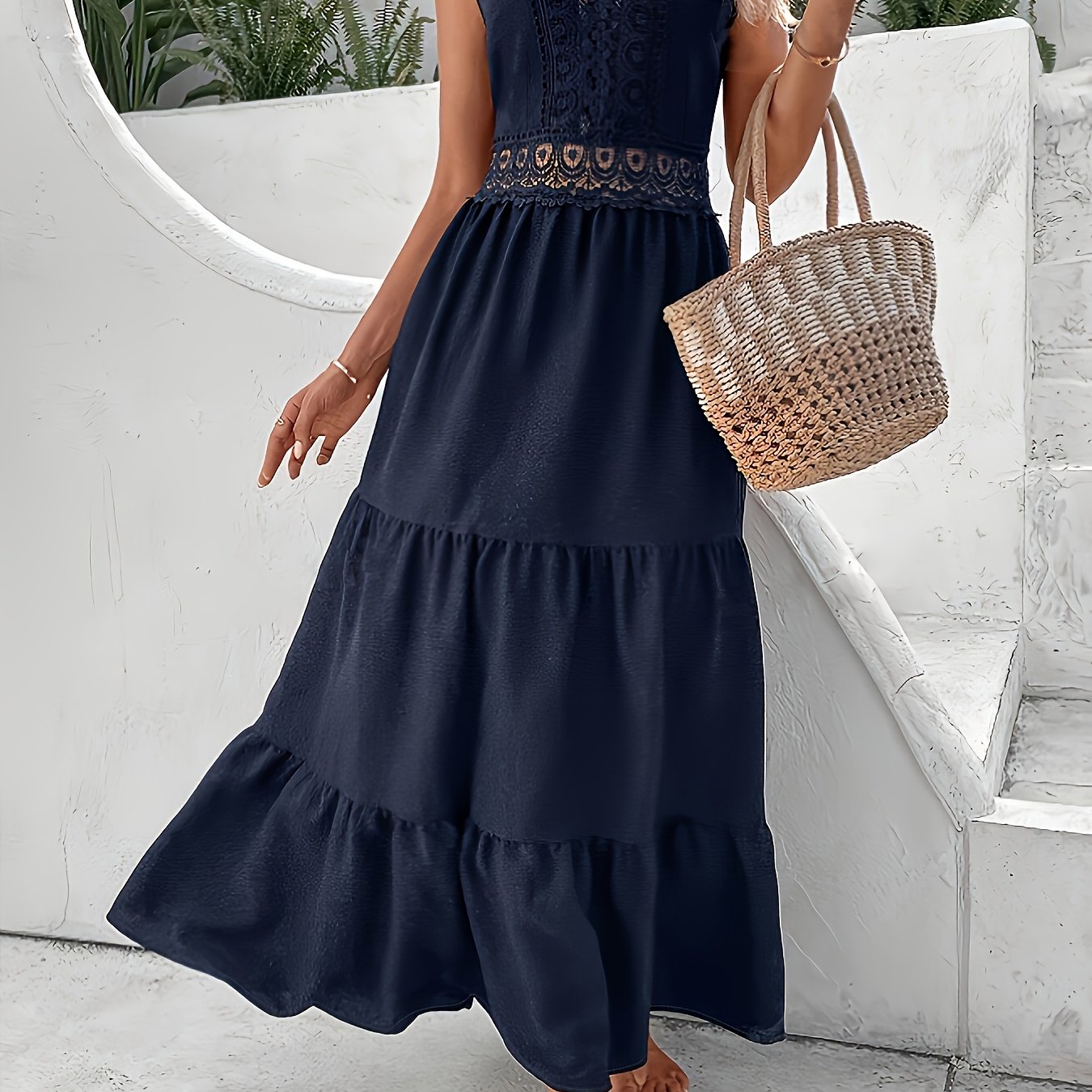 Elegant Lace Hem Dress