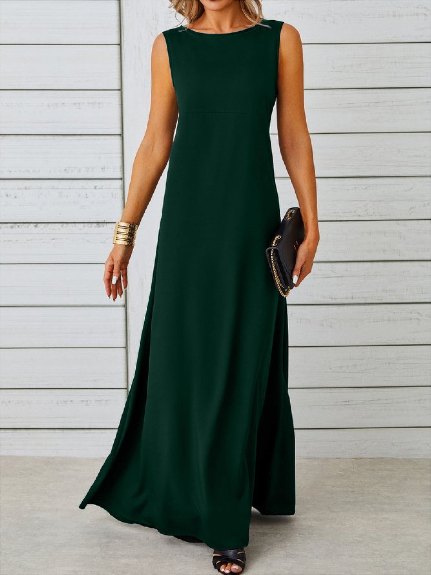 Elegant Sleeveless Jacquard Dress