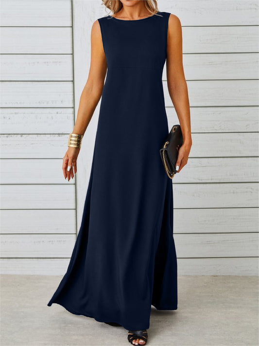 Elegant Sleeveless Jacquard Dress