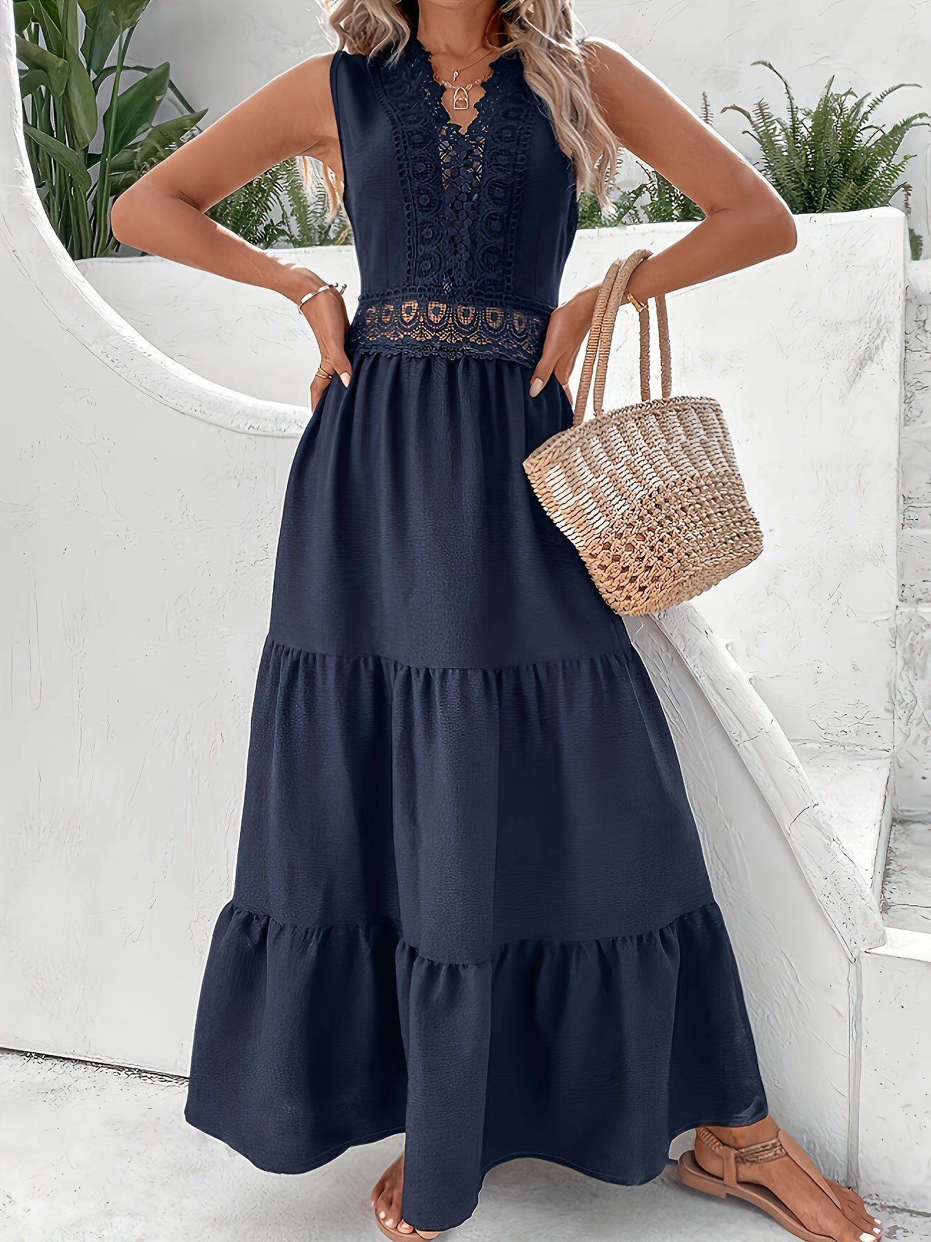 Elegant Lace Hem Dress