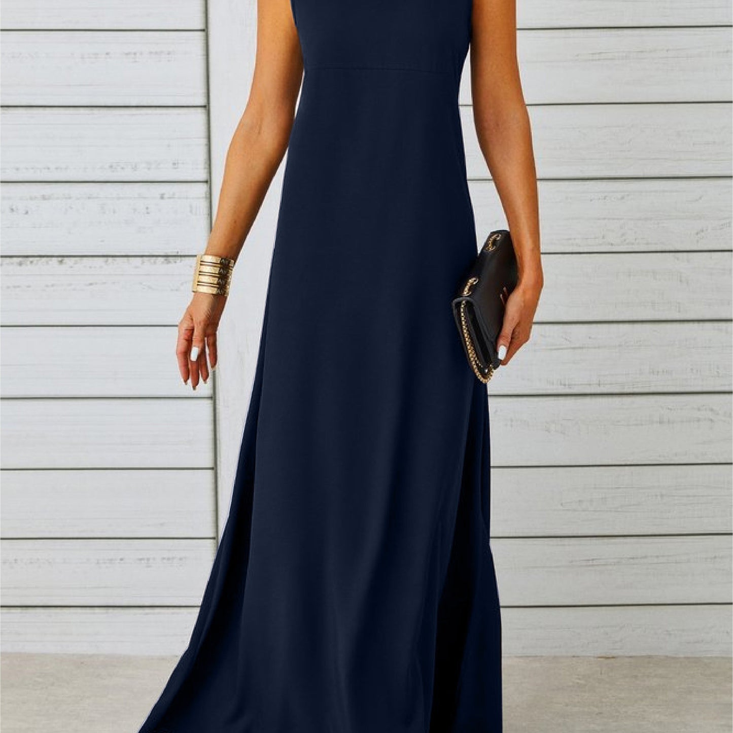 Elegant Sleeveless Jacquard Dress