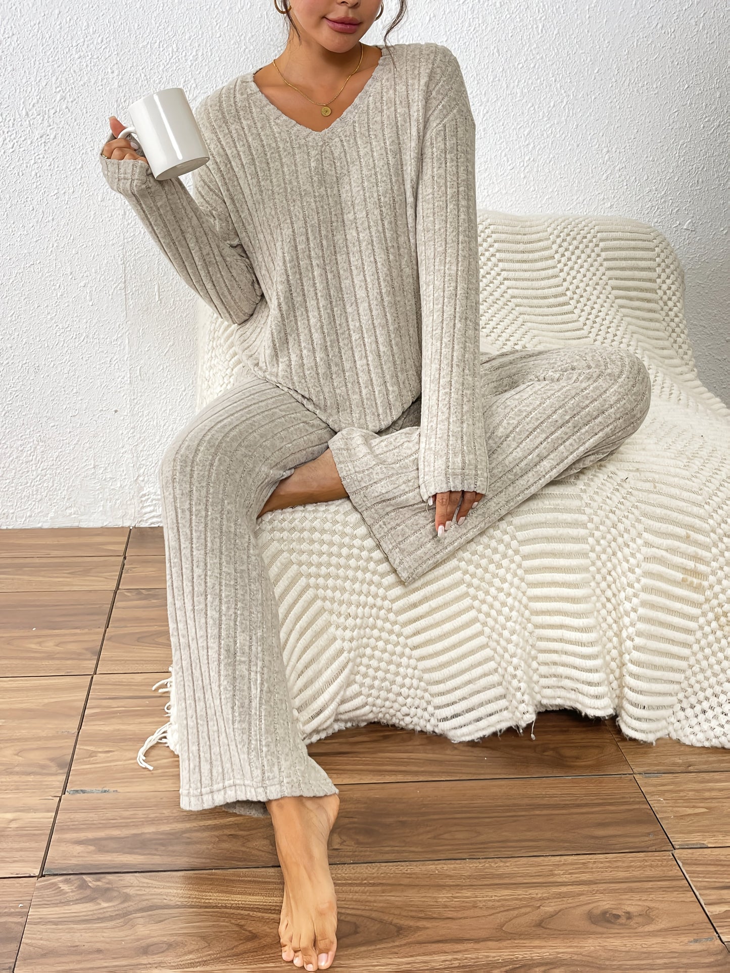 Women'S Casual Ribbed Fleece