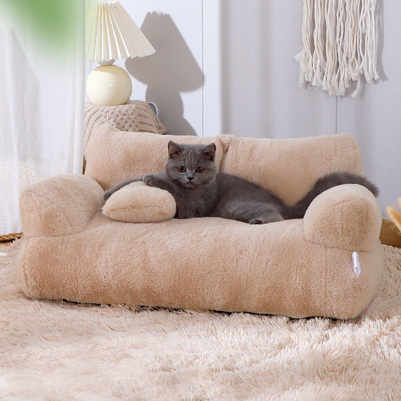 Cozy Gray Cat Sofa Bed