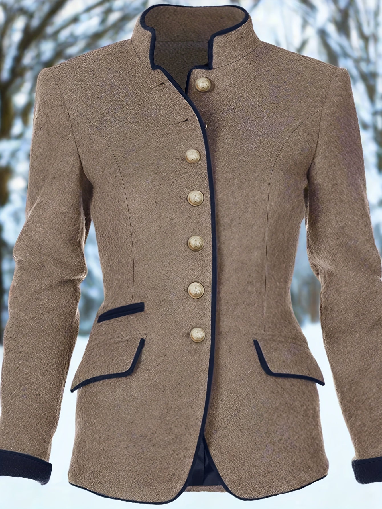 Vintage-Inspired Women'S Long Sleeve Blazer