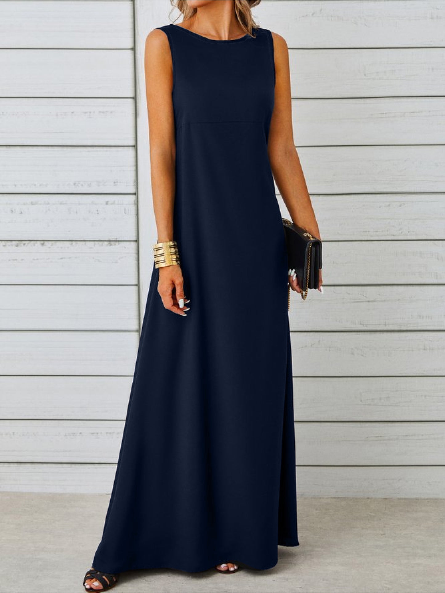 Elegant Sleeveless Jacquard Dress