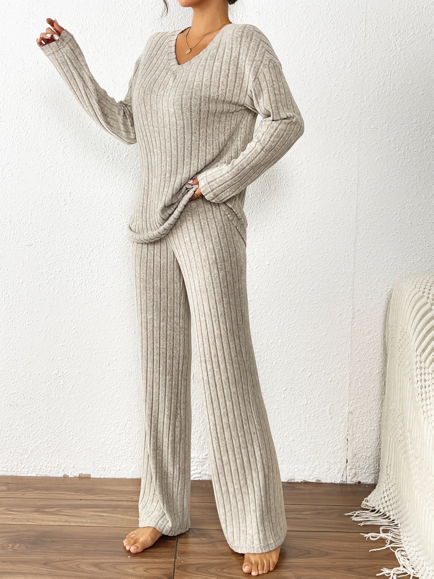 Women'S Casual Ribbed Fleece