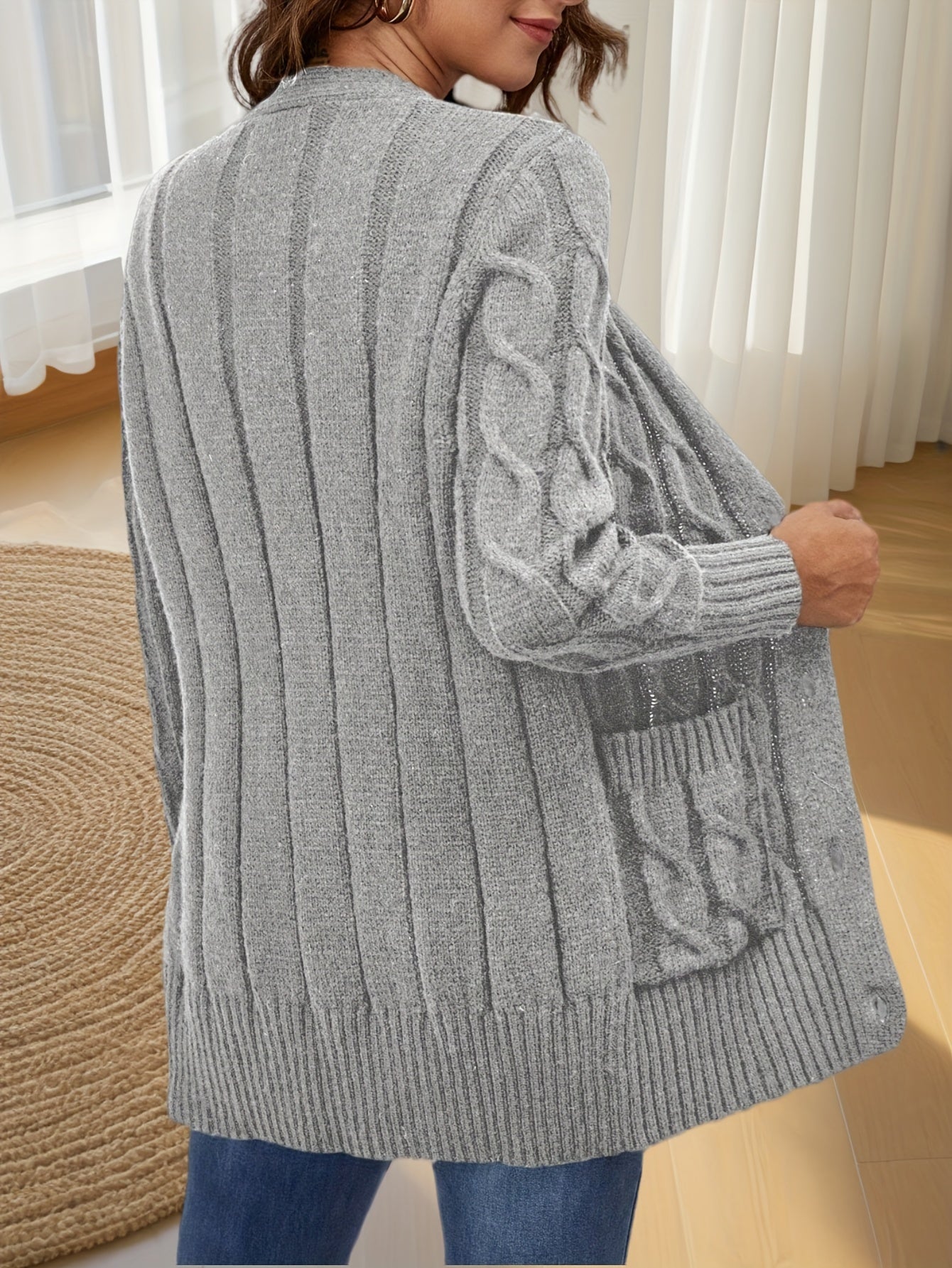 Women's Front Open Cardigan Fashion Button Jacket