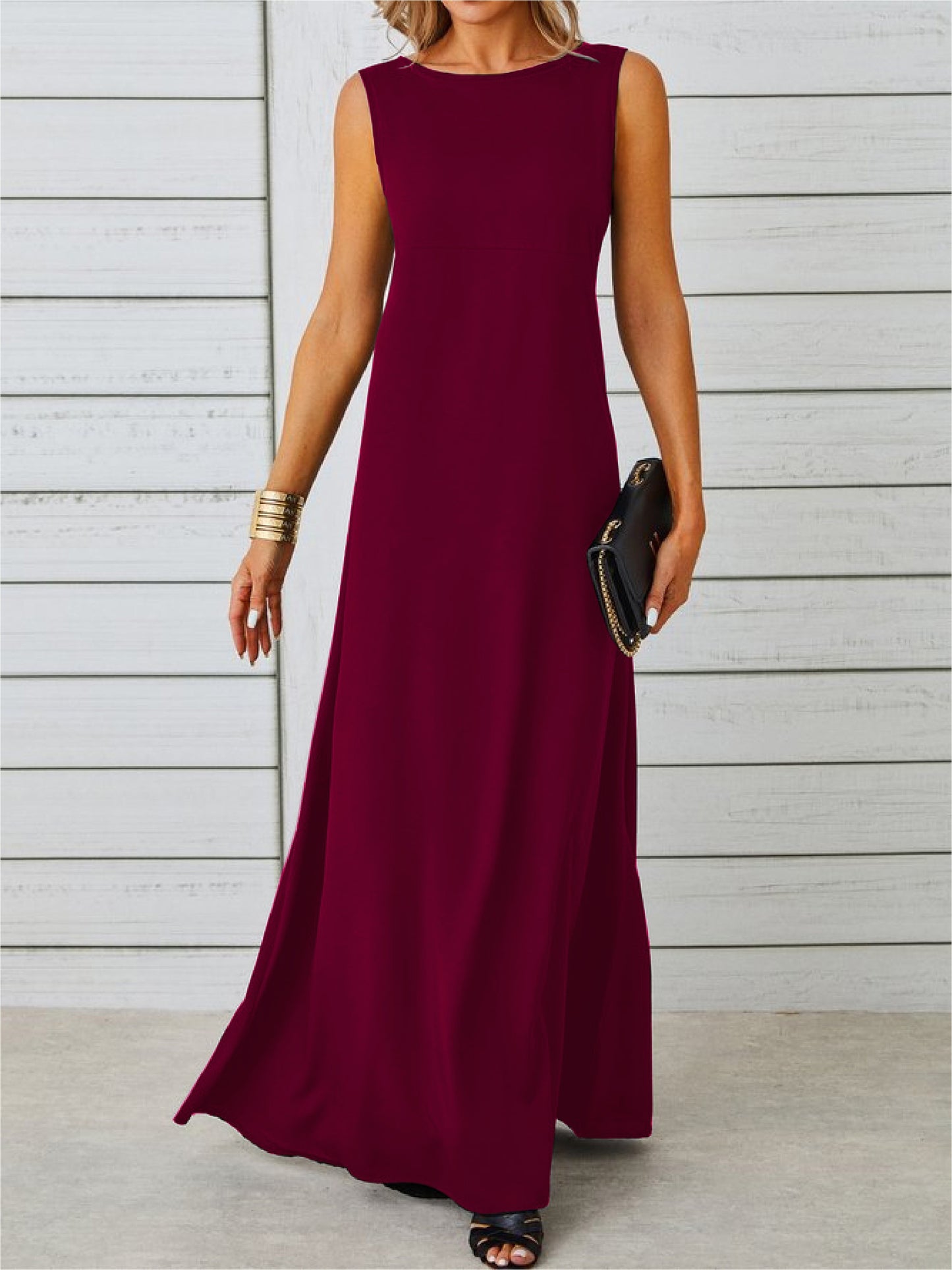 Elegant Sleeveless Jacquard Dress