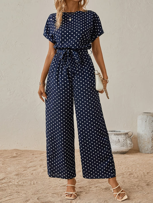 Elegant Off-Shoulder Polka Dot Jumpsuit for Women